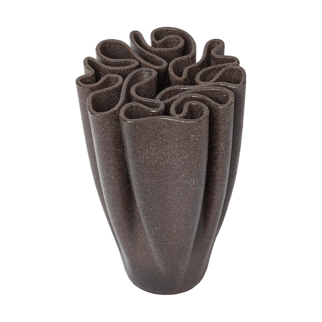 Jarrón Dedali 25 cm, Dark brown Ferm Living