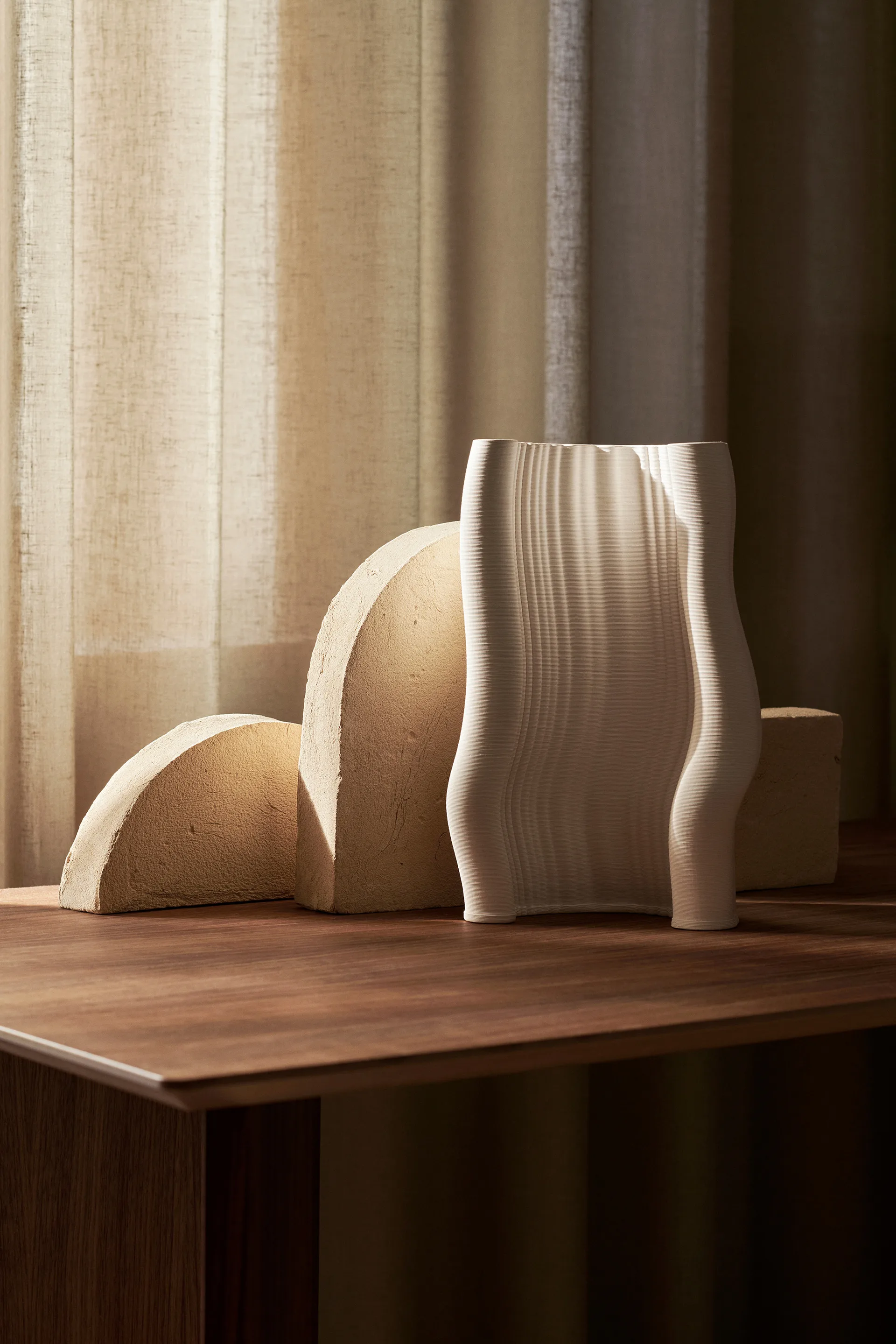 Jarrón Moire 19x30 cm, Off-white Ferm Living