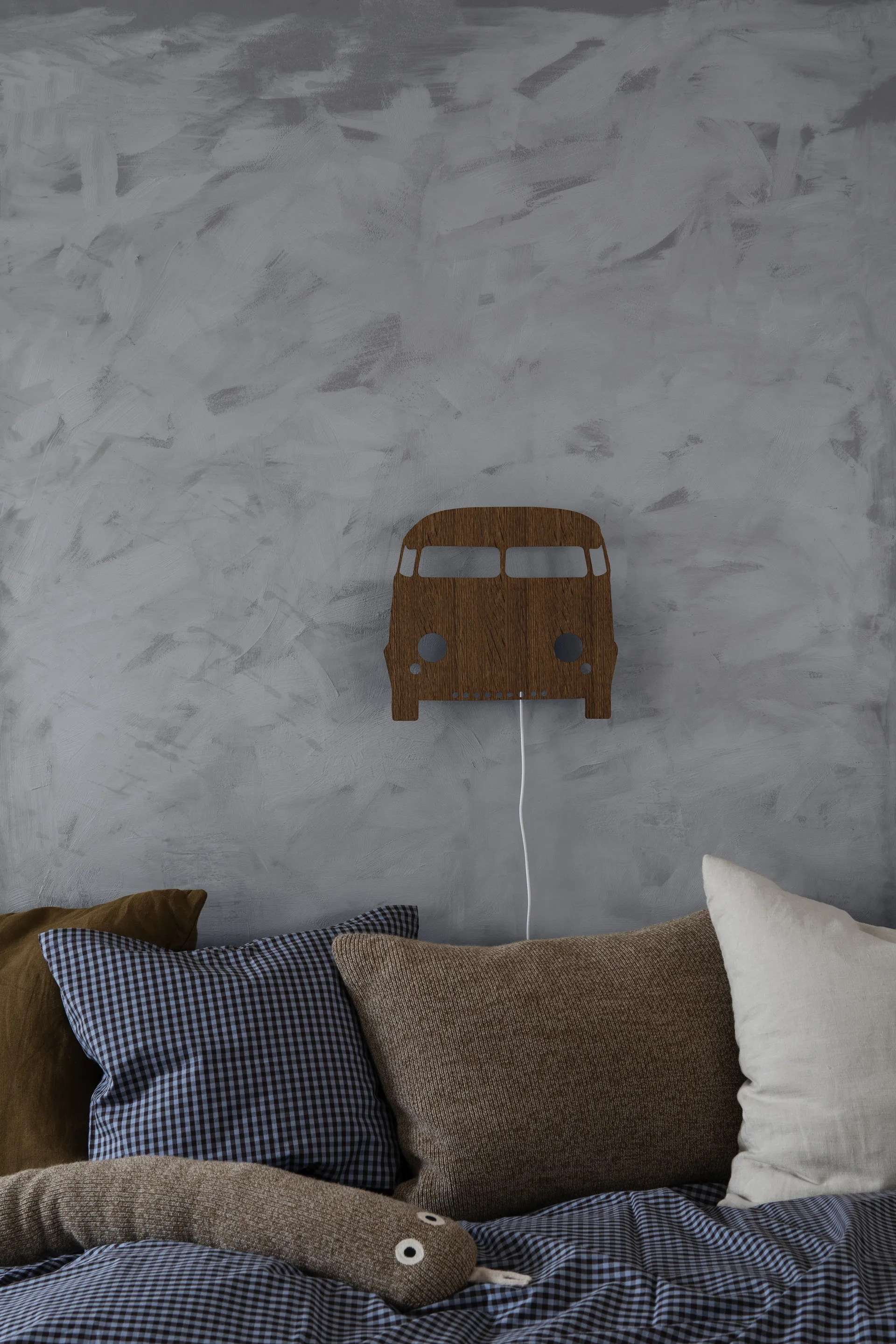 Juego de funda nórdica Chech junior 100x140 cm, Faded blue-choco Ferm Living