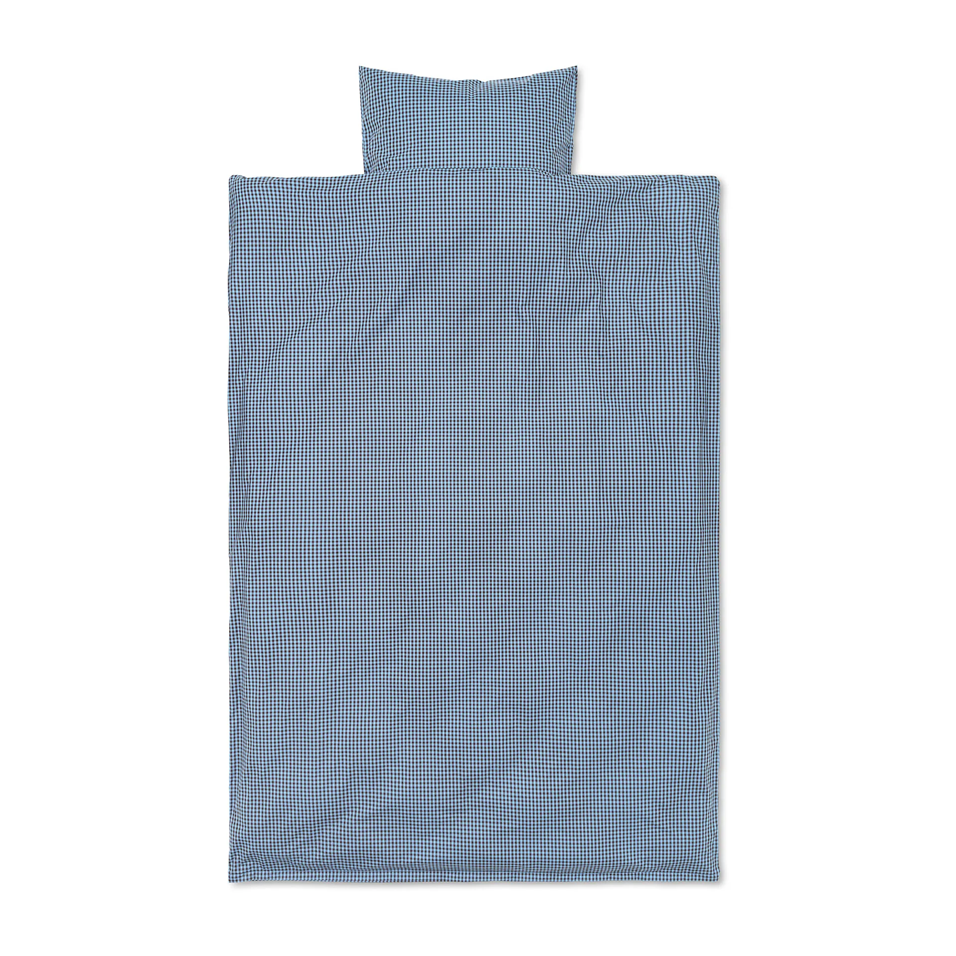 Juego de funda nórdica Check 140x200 cm, Faded blue-choco Ferm Living