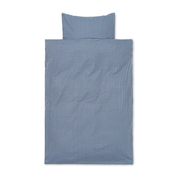 Juego de funda nórdica Check baby 70x100 cm - Faded blue-choco - Ferm Living