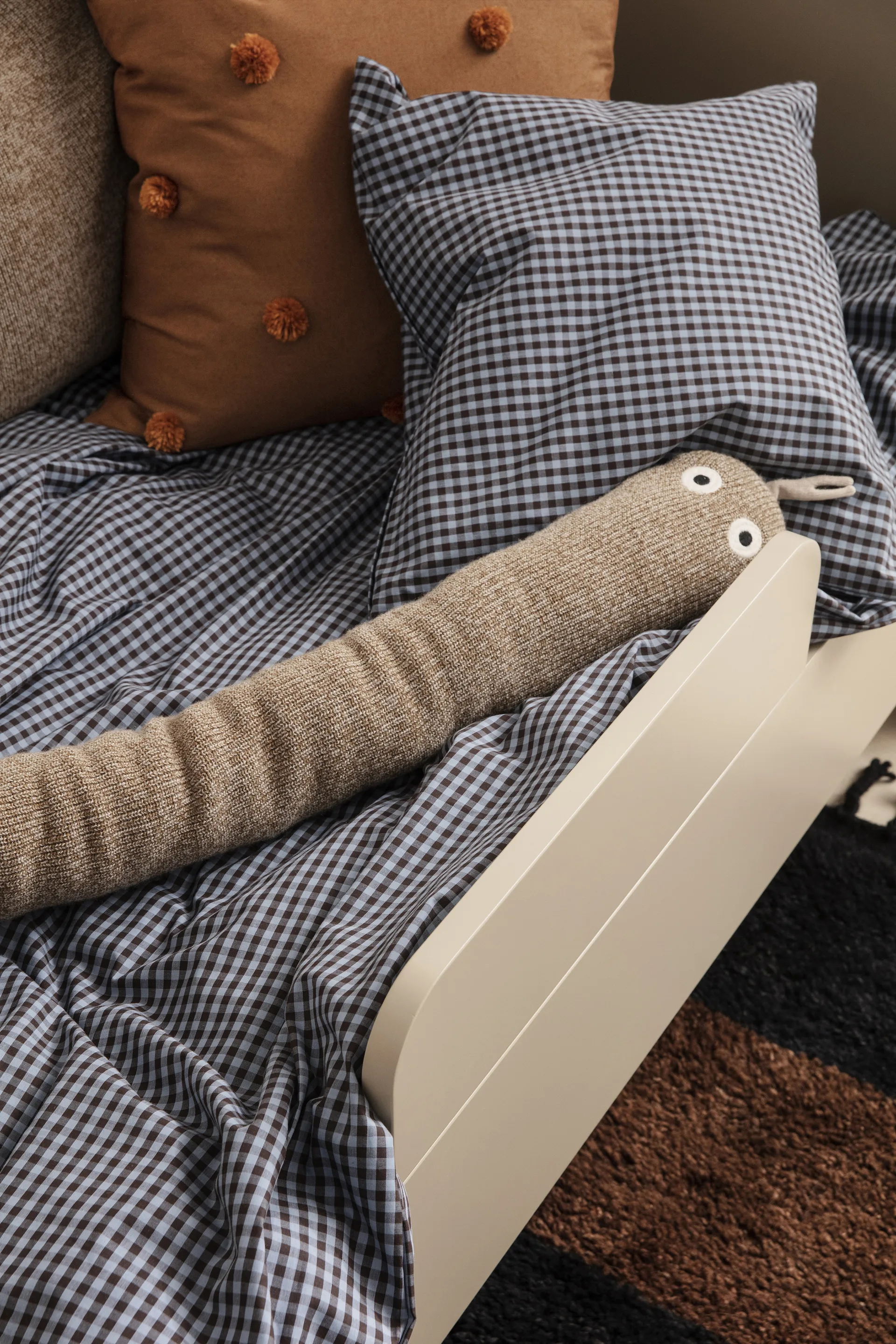 Juego de funda nórdica Check baby 70x100 cm, Faded blue-choco Ferm Living