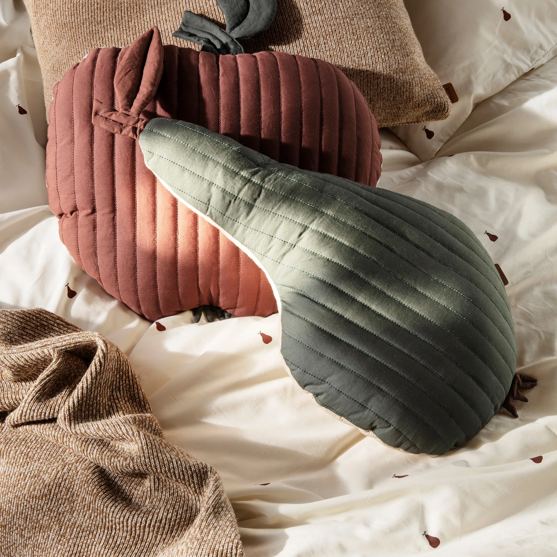 Juego de funda nórdica Pear 140x200 cm, Off white-cinnamon Ferm Living