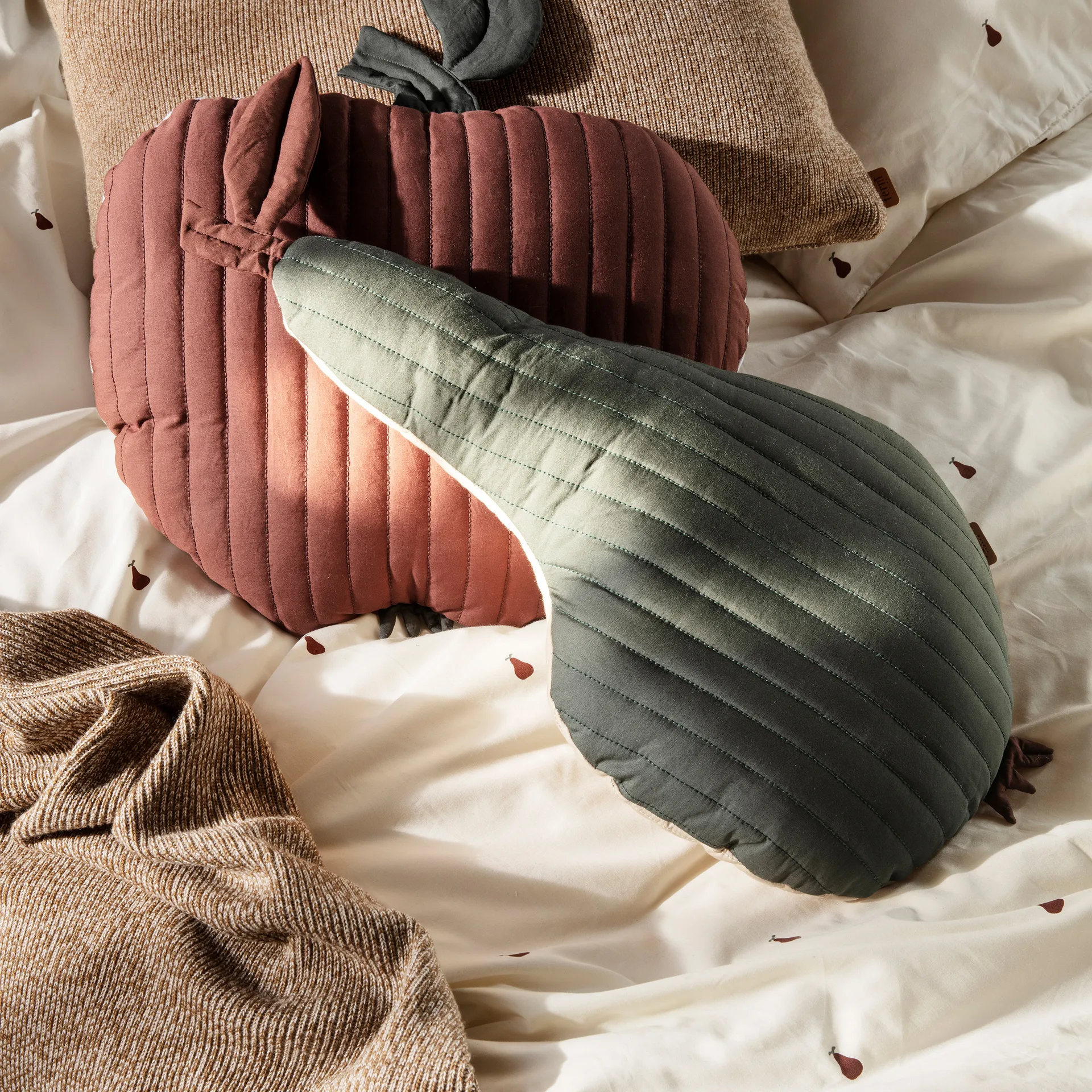 Juego de funda nórdica Pear 70x100 cm, Off white-cinnamon Ferm Living