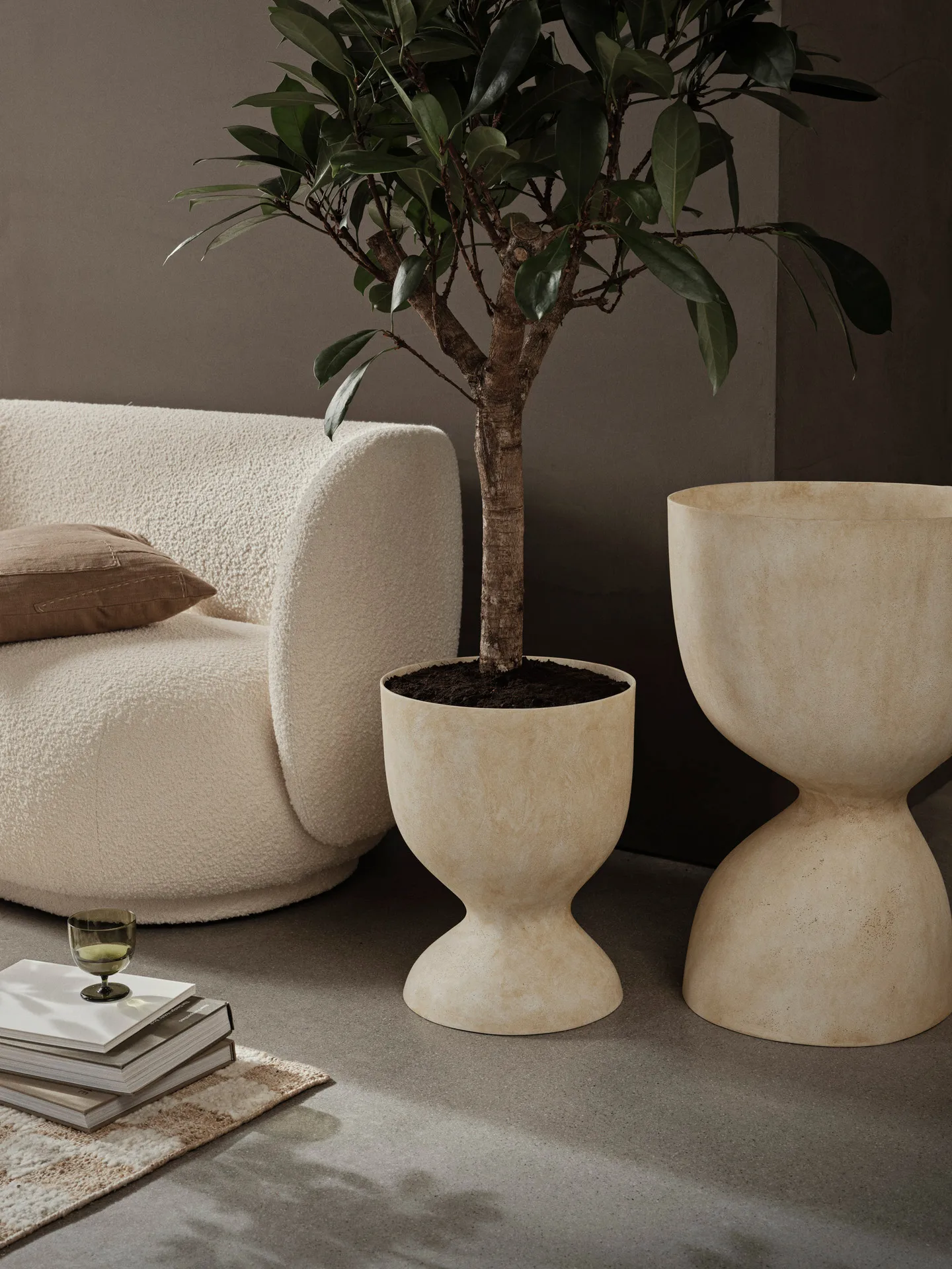 Maceta Evoke 45 cm, Warm Sand Ferm Living