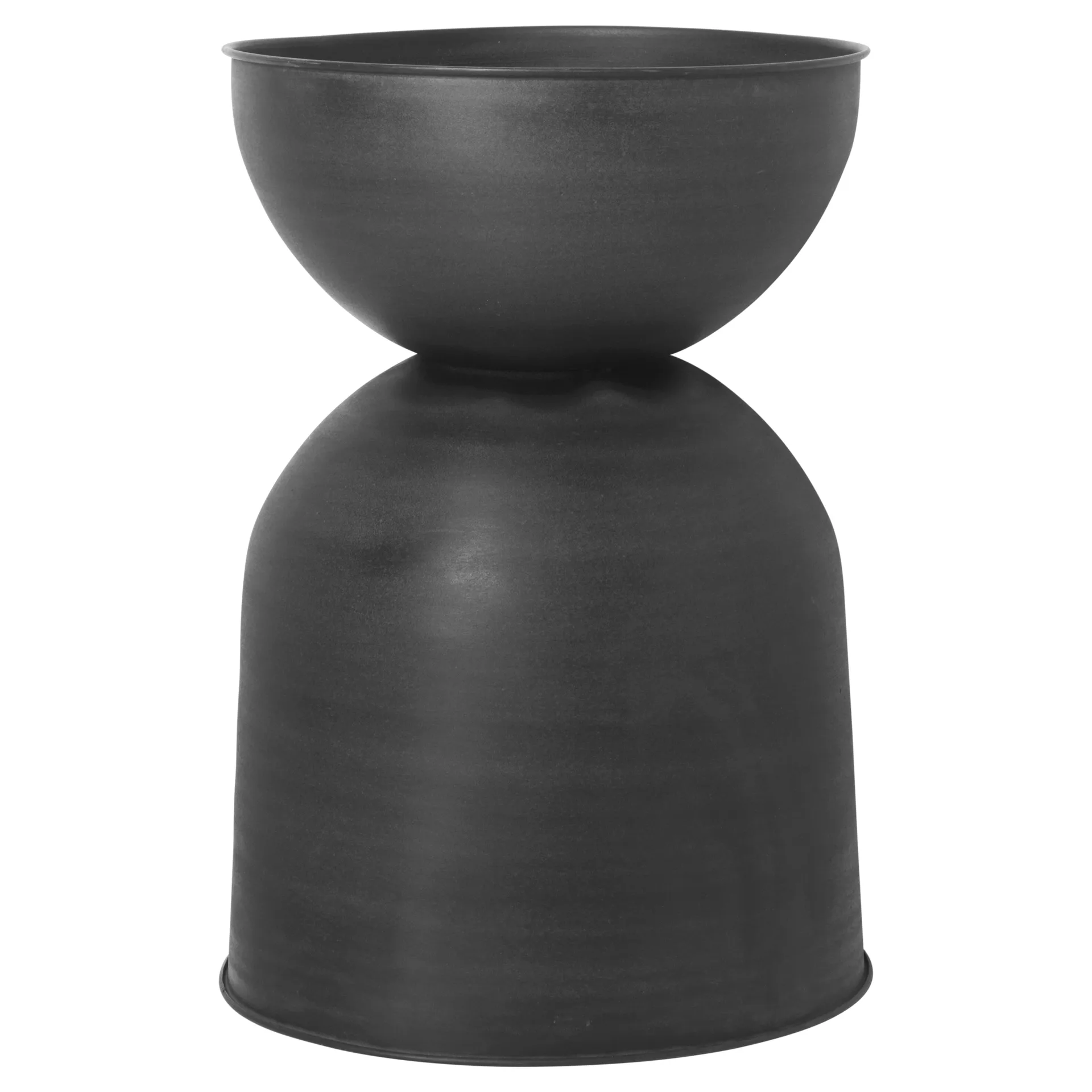 Maceta Hourglass grande Ø50 cm, negro-gris oscuro Ferm Living
