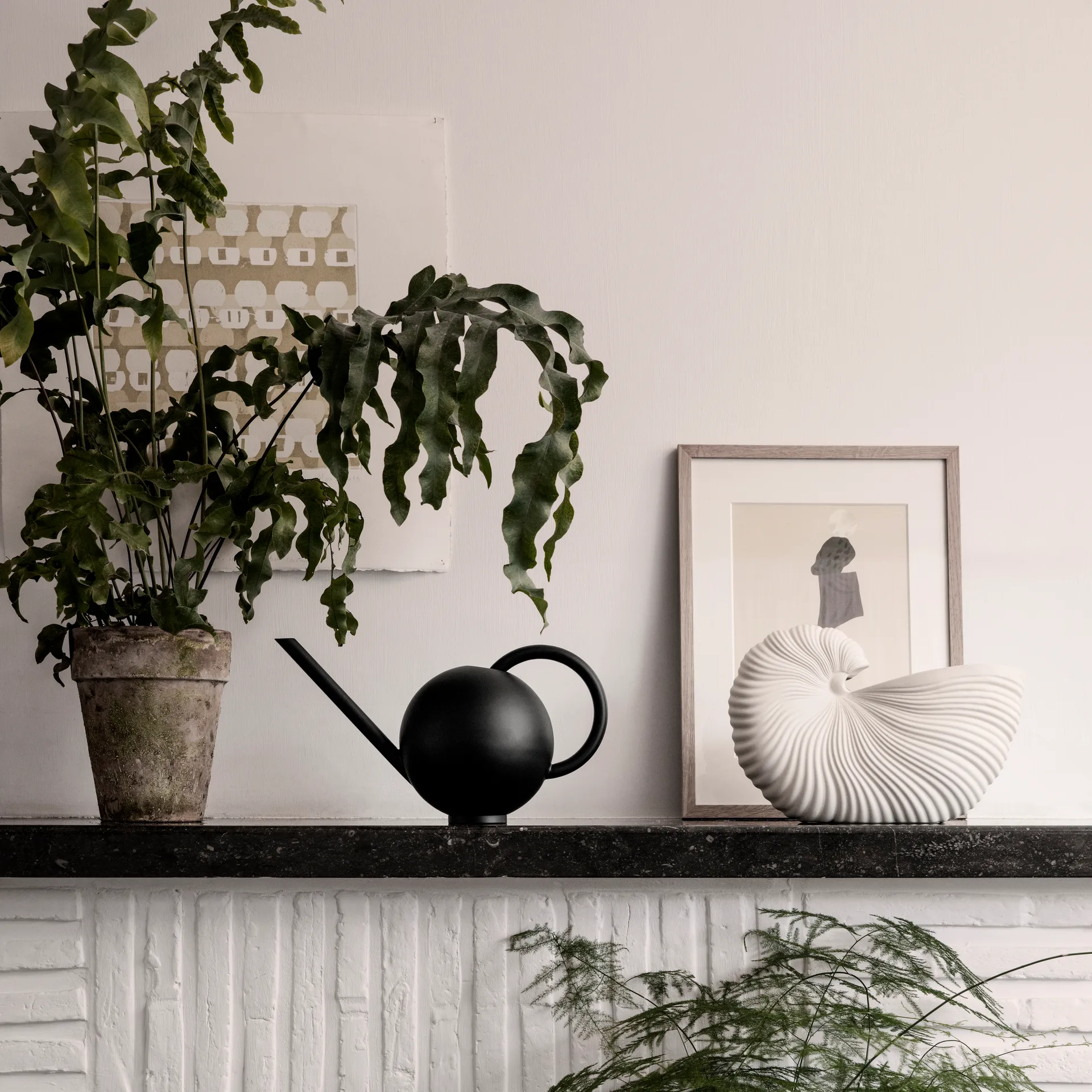 Maceta Shell, Off white, 31x15x21 cm Ferm Living