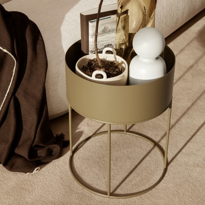 Macetero Plant Box Ferm Living redondo, Olive Ferm Living