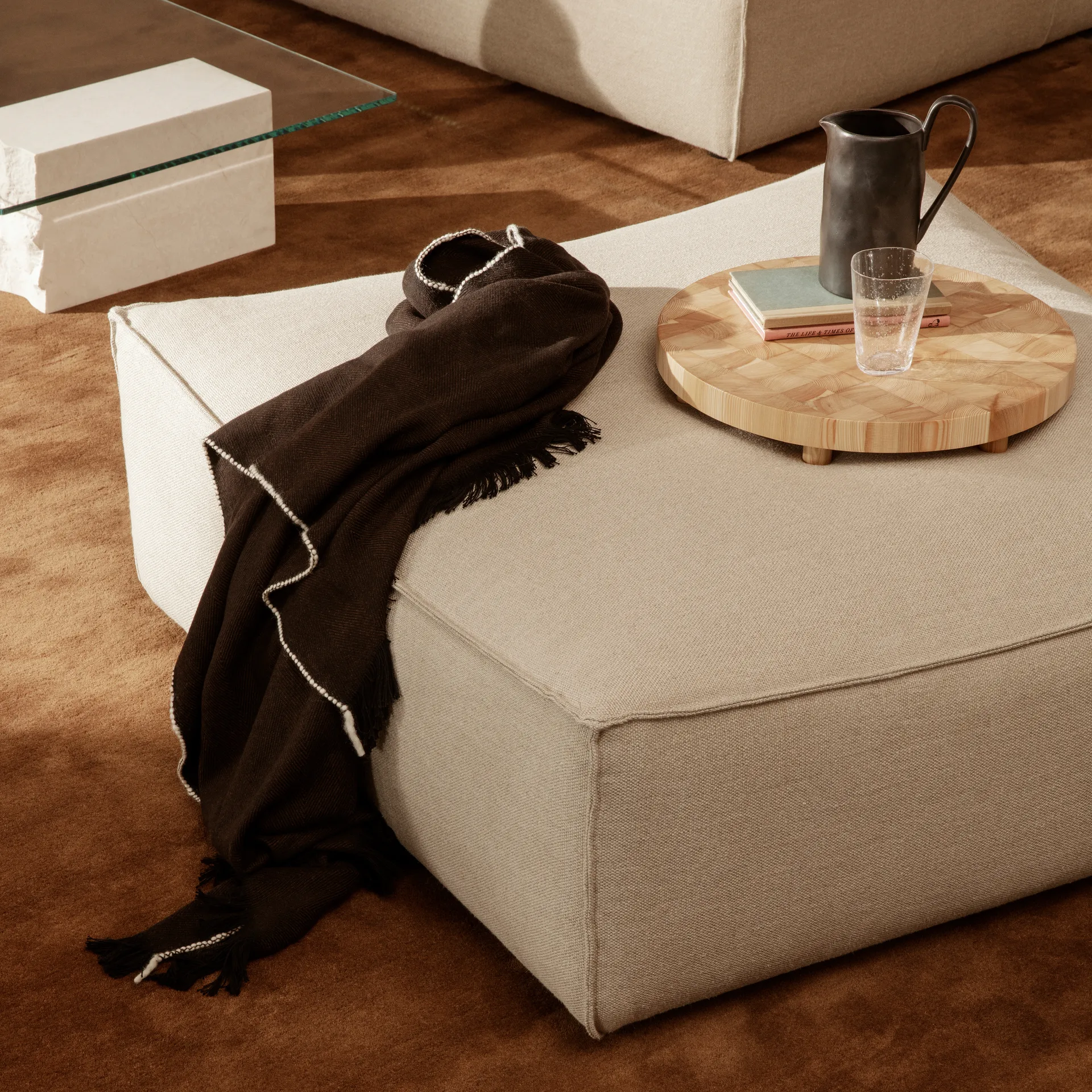 Manta Herringbone 120x180 cm, Dark coffee Ferm Living