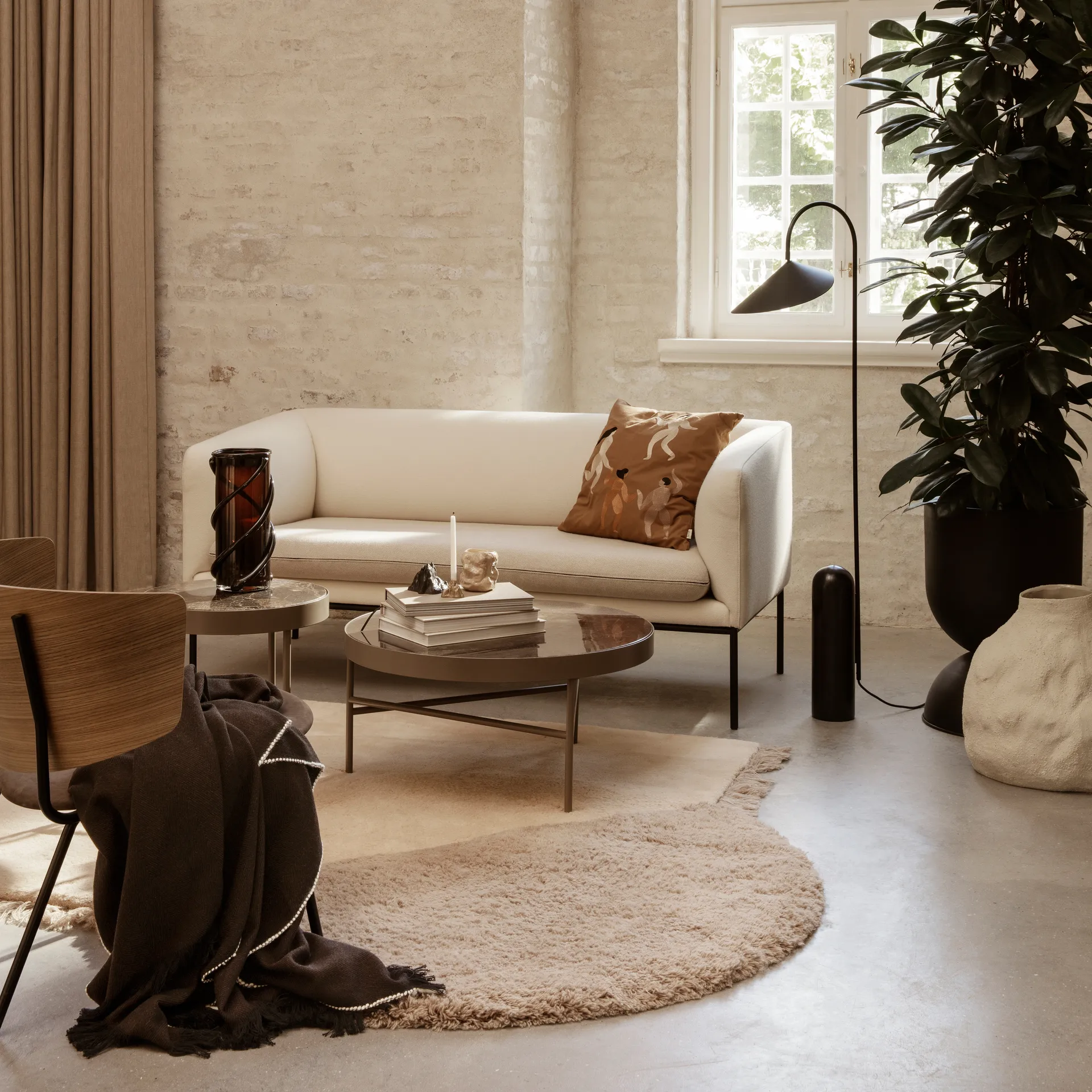 Manta Herringbone 120x180 cm, Dark coffee Ferm Living
