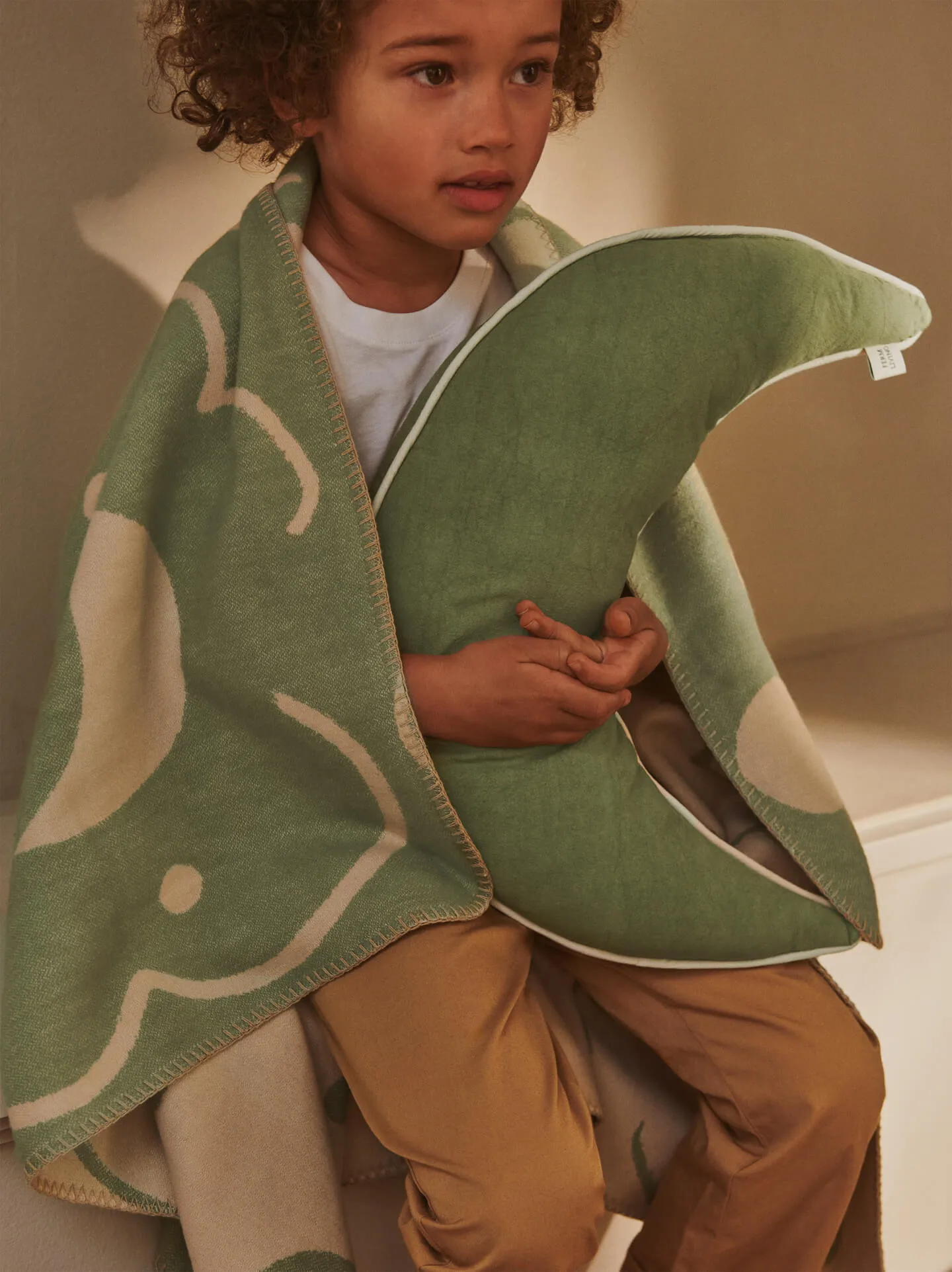 Manta Skye, Tea green-parchment, 80x120 cm Ferm Living