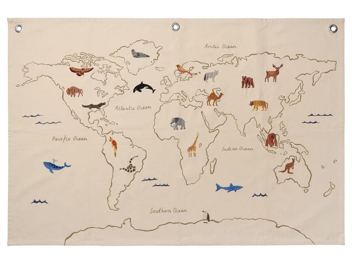 Mapa de tela The world - Offwhite - Ferm Living
