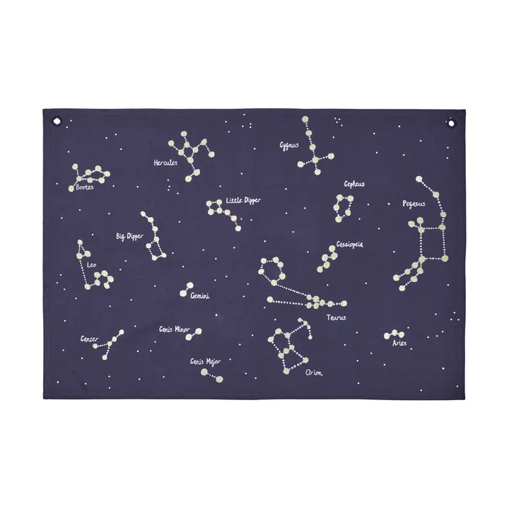 Mapa textil Constellation  - Dark blue, 70x100 cm - Ferm Living