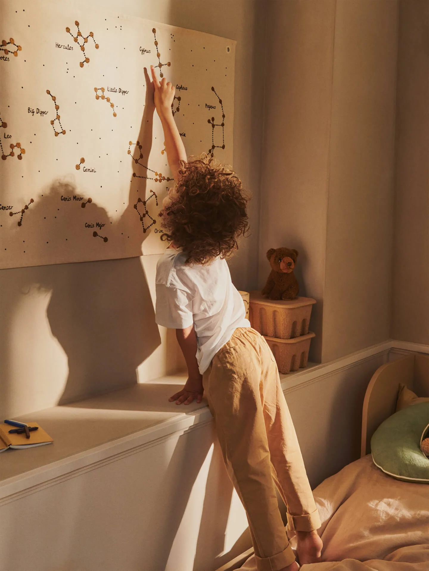 Mapa textil Constellation , Undyed, 70x100 cm Ferm Living