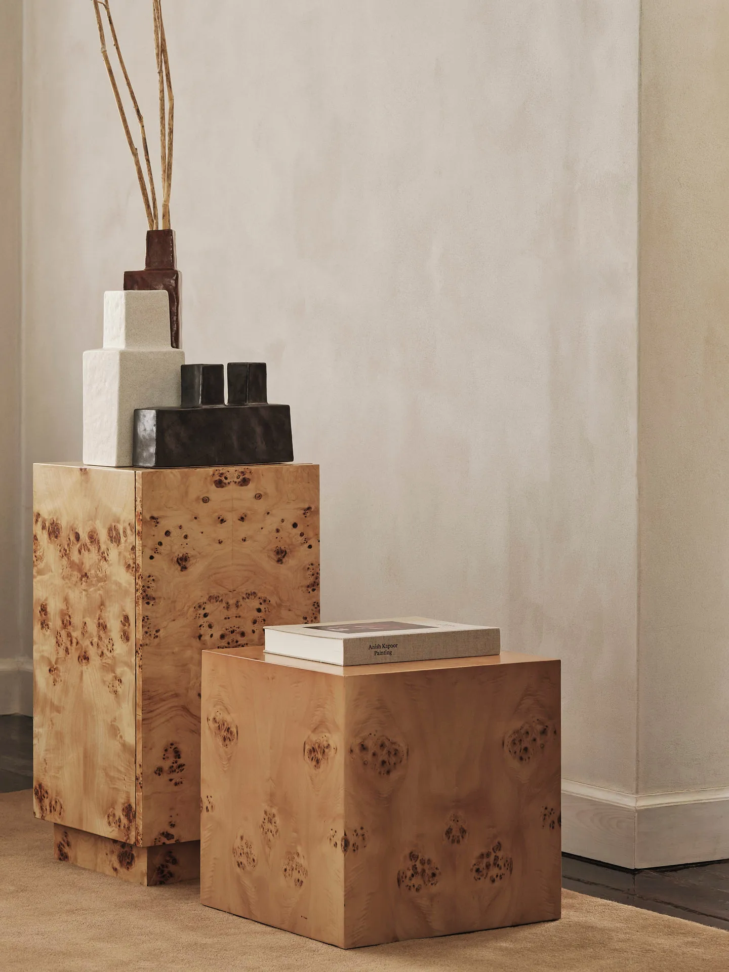 Mesa auxiliar Burl Cube 40x40 cm, Natural Ferm Living