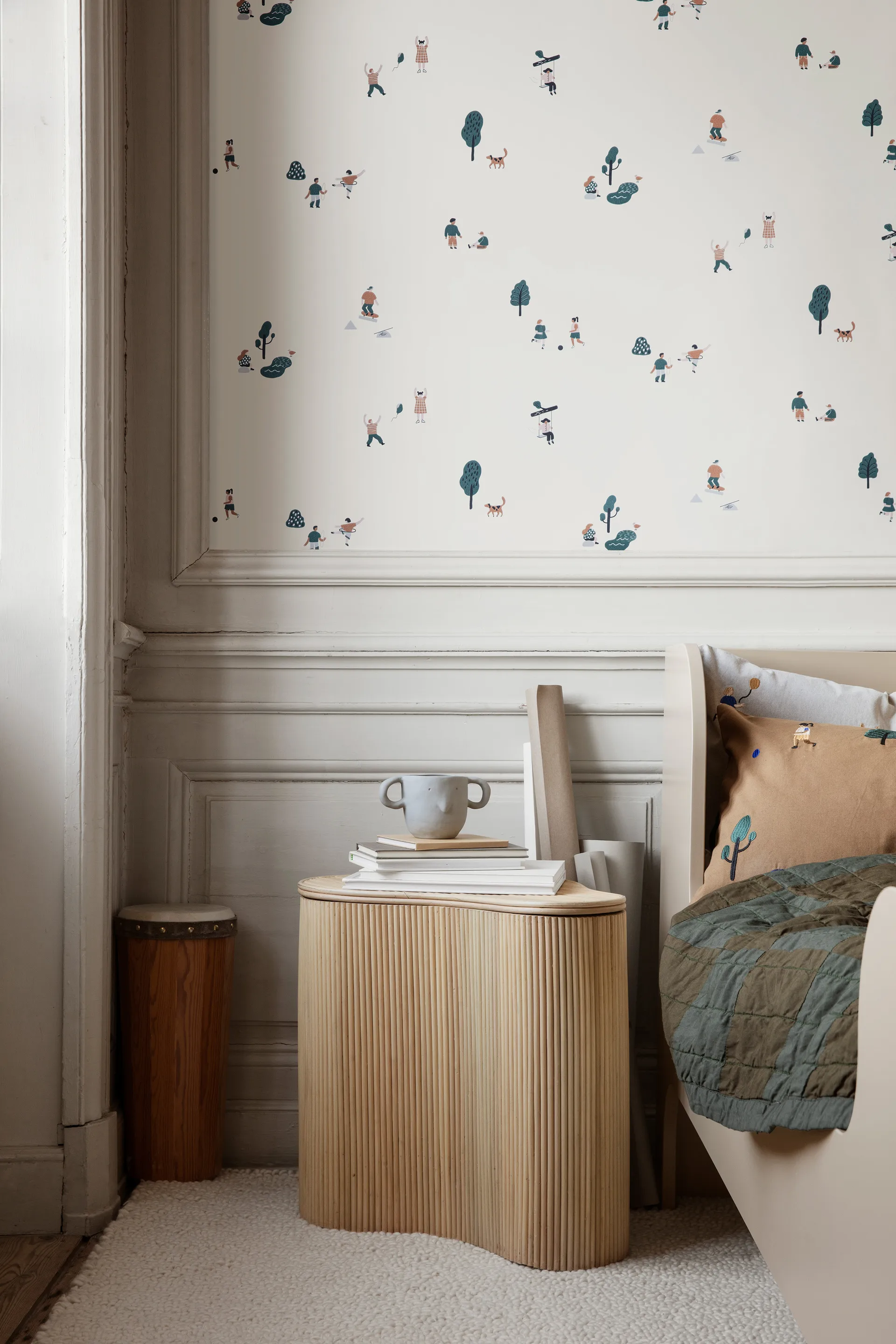 Mesa auxiliar con almacenaje Isola, Natural Ferm Living