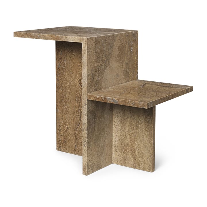 Mesa auxiliar Distinct 59,5x35x50 cm - Dark Brown Travertine - Ferm Living