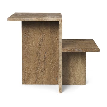 Mesa auxiliar Distinct 59,5x35x50 cm - Dark Brown Travertine - Ferm Living