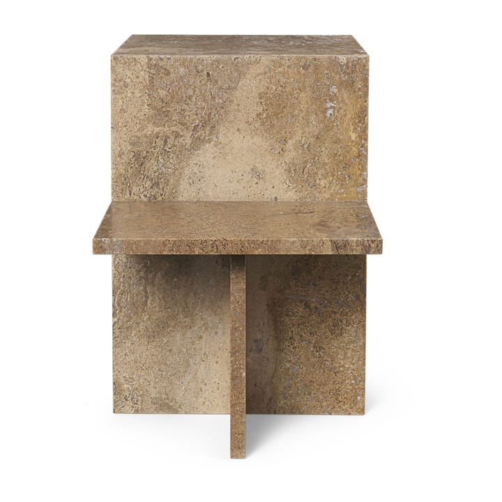 Mesa auxiliar Distinct 59,5x35x50 cm, Dark Brown Travertine Ferm Living