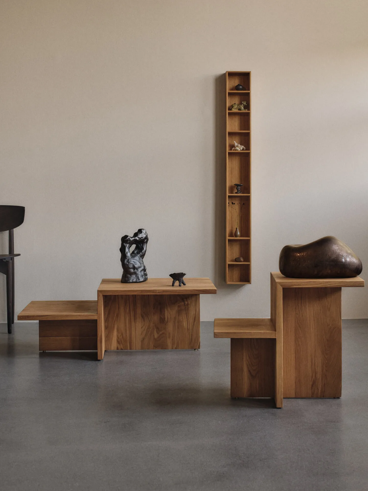 Mesa auxiliar Distinct 59,5x35x50 cm, Natural oak Ferm Living