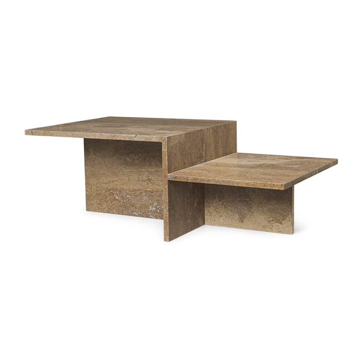 Mesa de centro Distinct - Dark Brown Travertine - Ferm Living