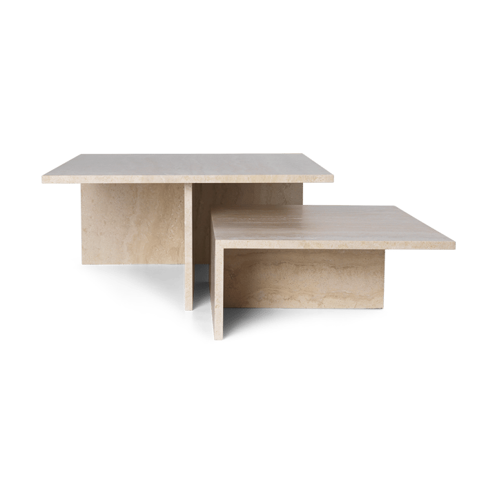 Mesa de centro Distinct Grande Duo 133x70x35 cm - Travertino - ferm LIVING