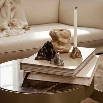 Mesa de centro Marble Table - Mármol negro, large, base negra - Ferm Living