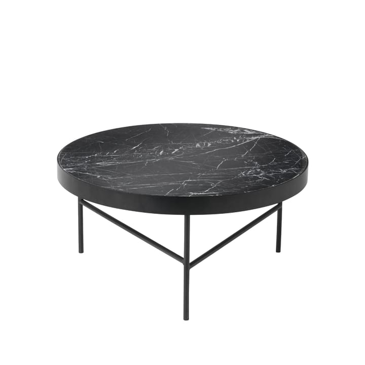 Mesa de centro Marble Table - Mármol negro, large, base negra - Ferm Living