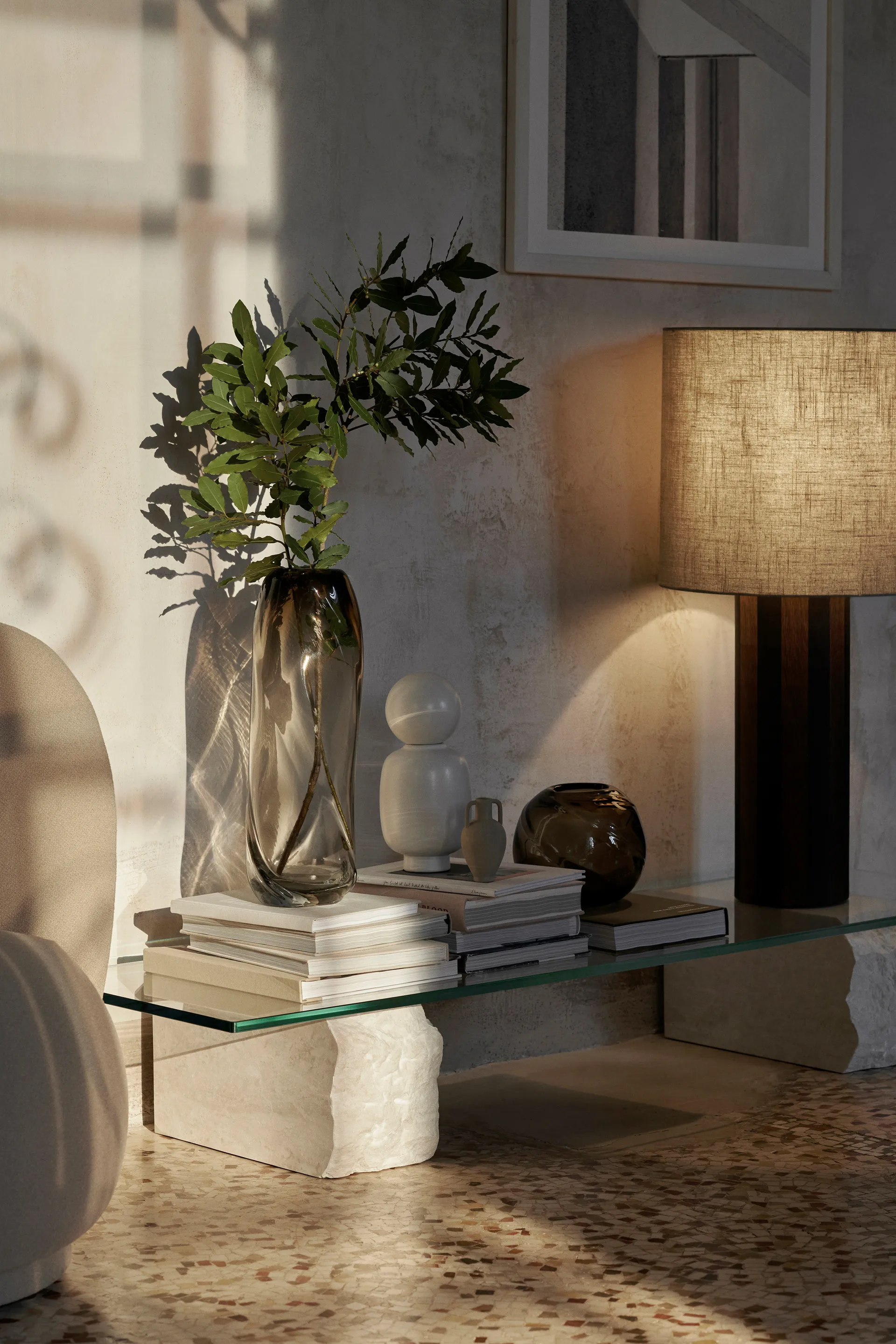 Mesa de centro Mineral 46x160 cm, Bianco curia Ferm Living