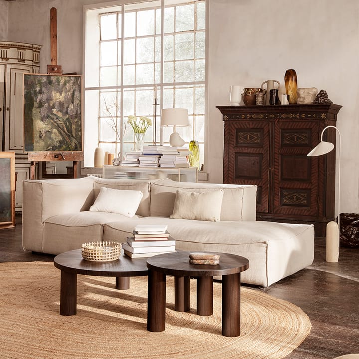 Mesa de centro Post, Oak smoked, small, lines Ferm Living