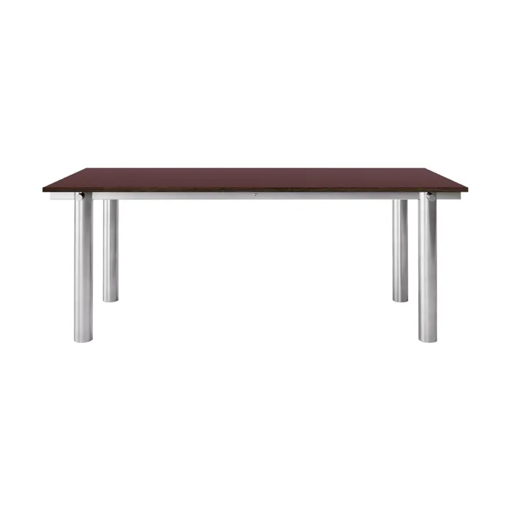Mesa de comedor Atura - Brushed stainless steel-burgundy, 90x200 cm - Ferm Living