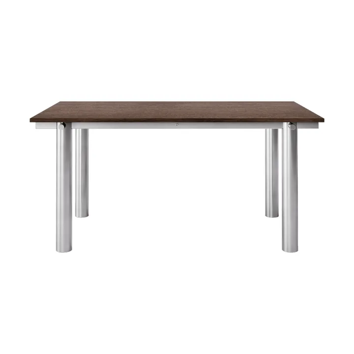 Mesa de comedor Atura - Brushed stainless steel-dark stained oak, 90x160 cm - Ferm Living