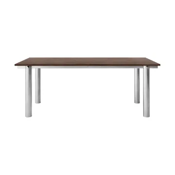 Mesa de comedor Atura - Brushed stainless steel-dark stained oak, 90x200 cm - Ferm Living