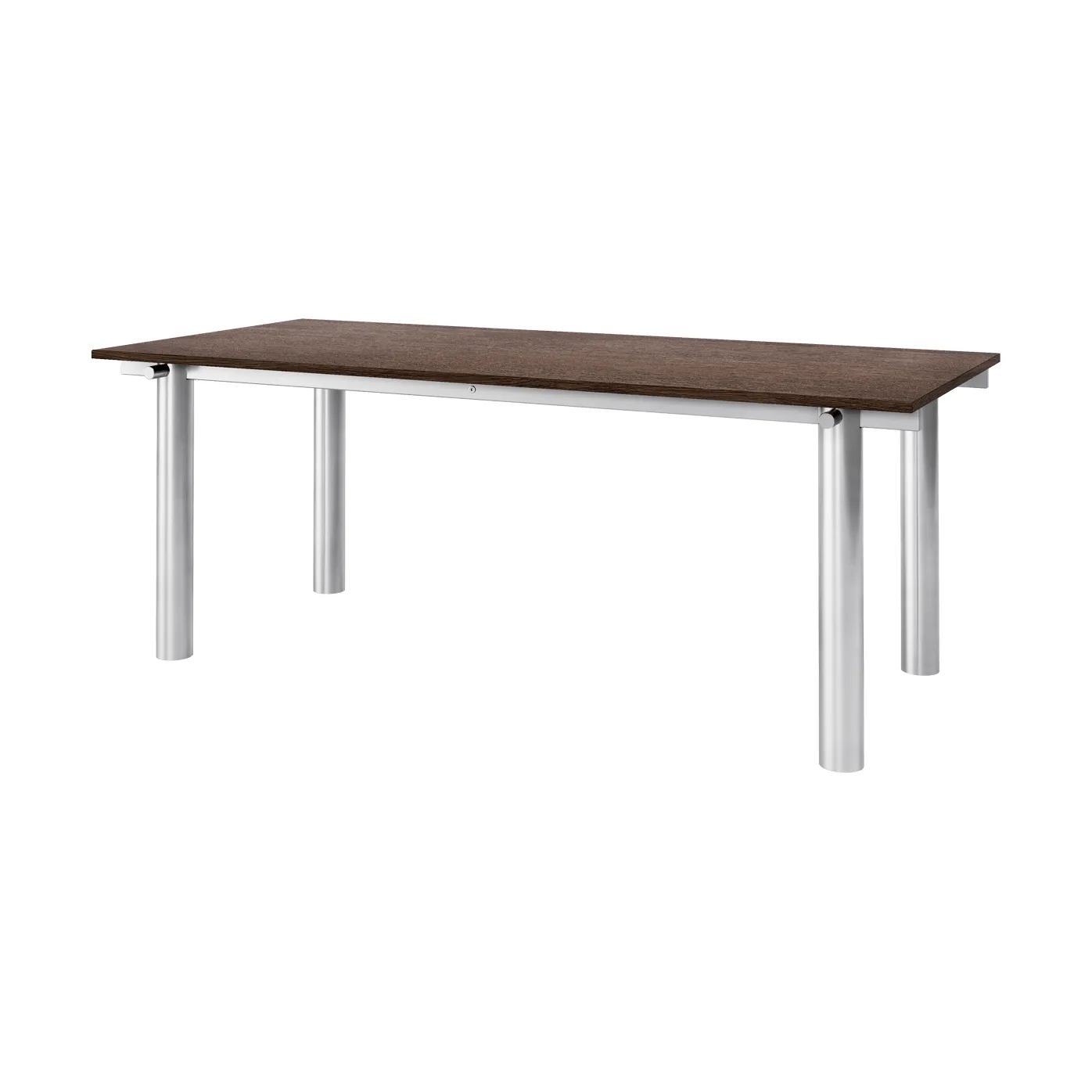 Mesa de comedor Atura, Brushed stainless steel-dark stained oak, 90x200 cm Ferm Living