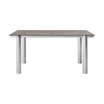 Mesa de comedor Atura - Brushed stainless steel-dark tinted glass, 90x160 cm - Ferm Living