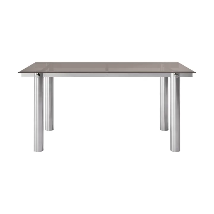 Mesa de comedor Atura - Brushed stainless steel-dark tinted glass, 90x160 cm - Ferm Living