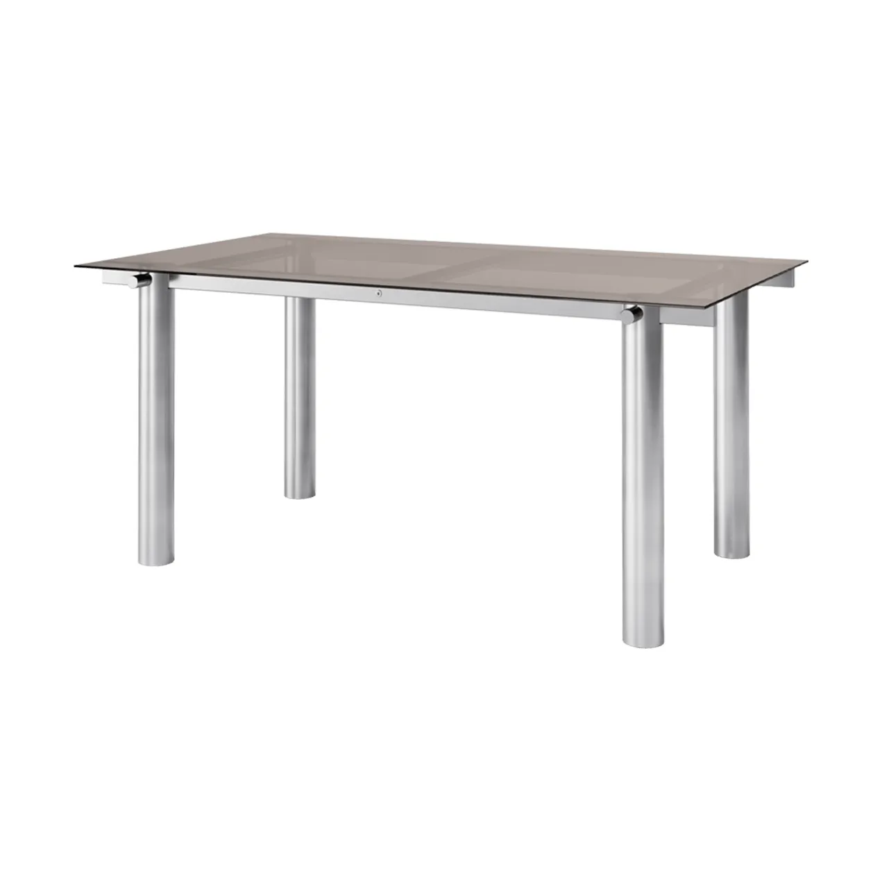 Mesa de comedor Atura, Brushed stainless steel-dark tinted glass, 90x160 cm Ferm Living