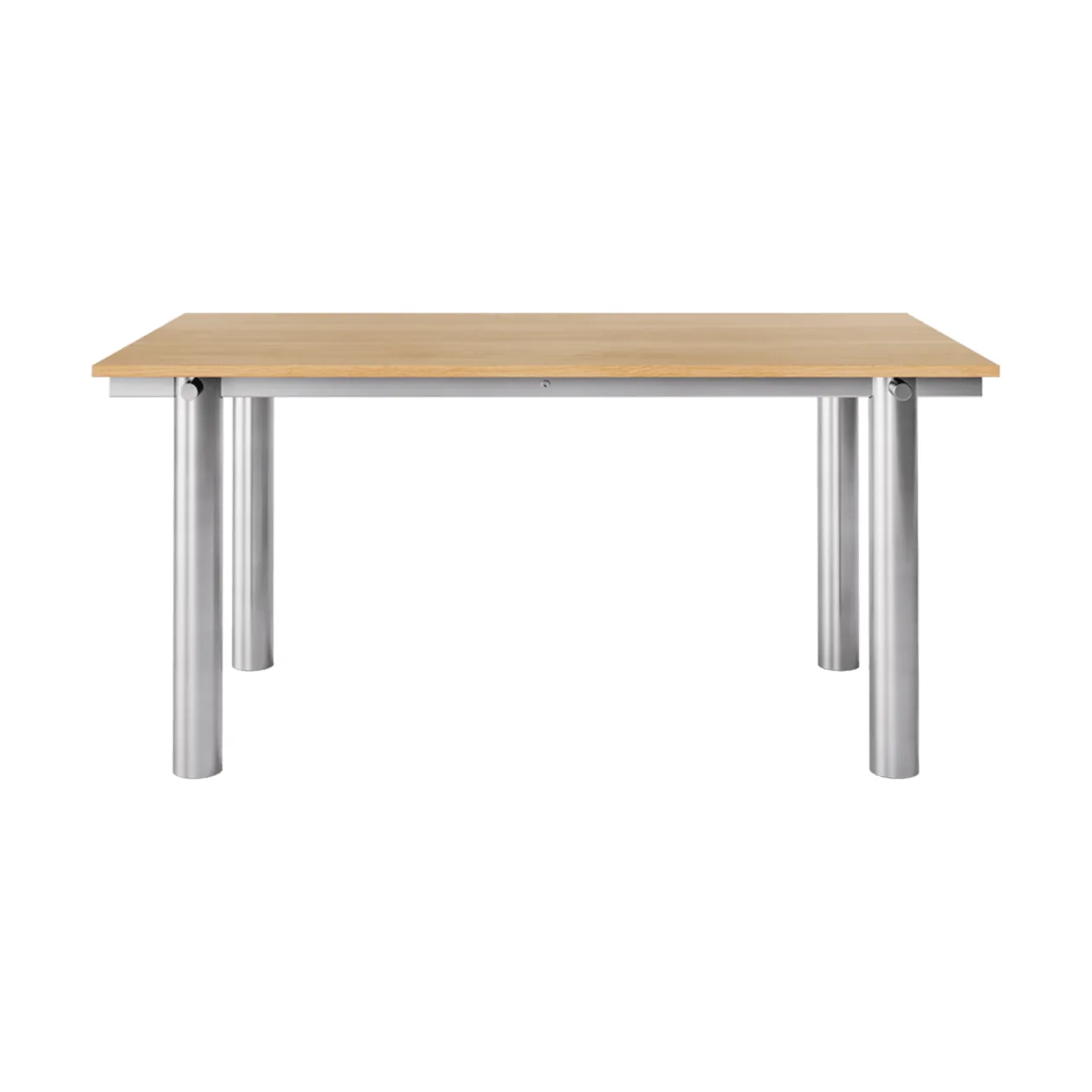 Mesa de comedor Atura, Brushed stainless steel-natural oak, 90x160 cm Ferm Living