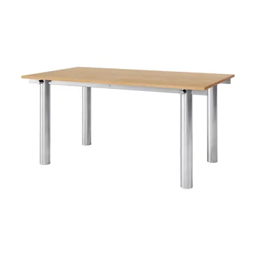 Mesa de comedor Atura - Brushed stainless steel-natural oak, 90x160 cm - Ferm Living