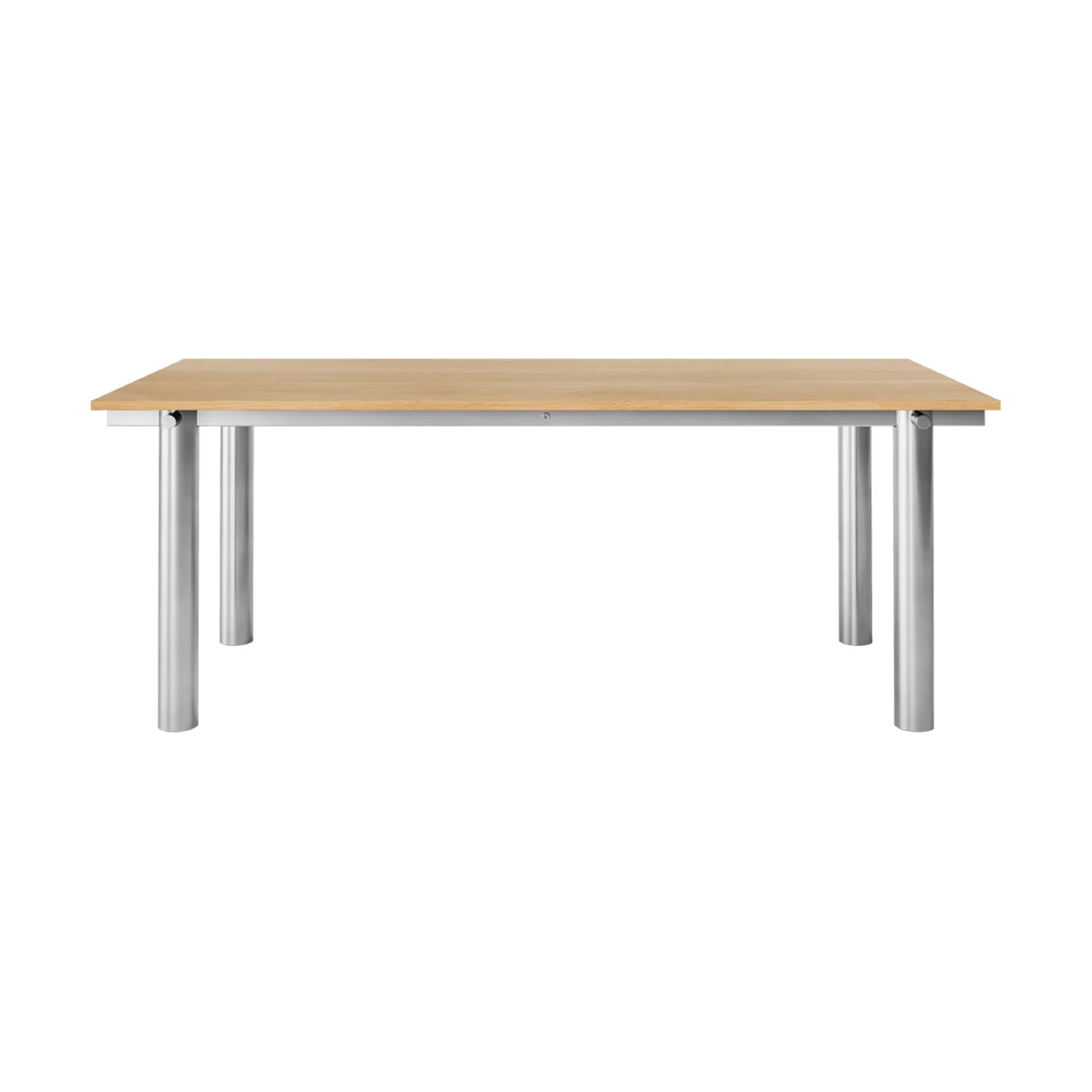 Mesa de comedor Atura, Brushed stainless steel-natural oak, 90x200 cm Ferm Living