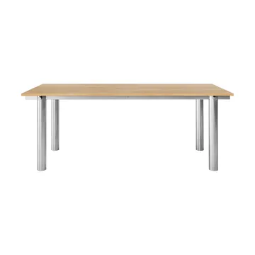 Mesa de comedor Atura - Brushed stainless steel-natural oak, 90x200 cm - Ferm Living