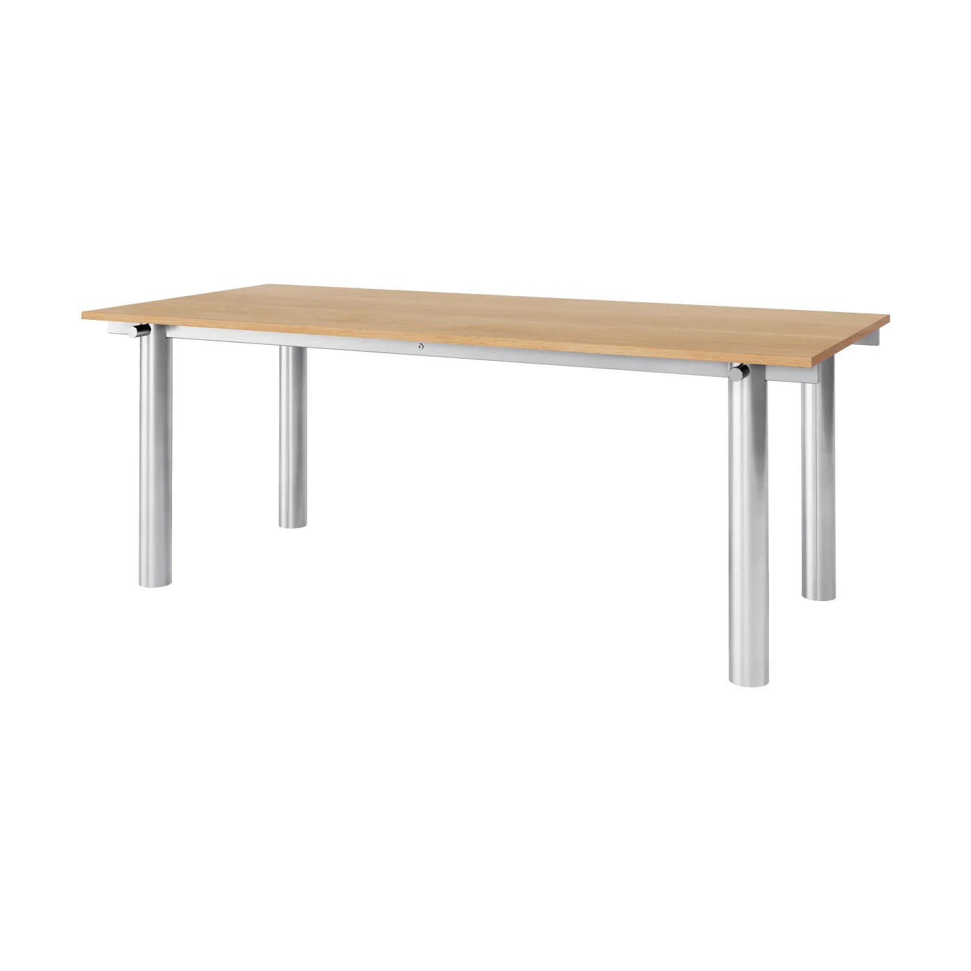 Mesa de comedor Atura, Brushed stainless steel-natural oak, 90x200 cm Ferm Living