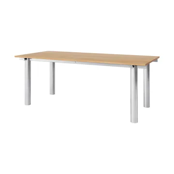 Mesa de comedor Atura - Brushed stainless steel-natural oak, 90x200 cm - Ferm Living