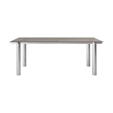 Mesa de comedor Atura - Brushed Stainless Steel/Dark Tinted Glass, 90x200 cm - Ferm Living
