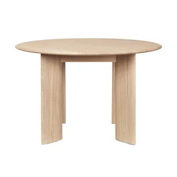Mesa de comedor Bevel Ø117 cm - Roble aceitado blanco - Ferm Living