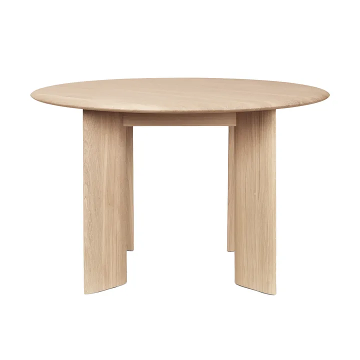 Mesa de comedor Bevel Ø117 cm - Roble aceitado blanco - Ferm Living