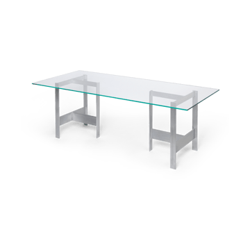 Mesa de comedor Lager 90x200 cm - Glass-aluminium - Ferm Living