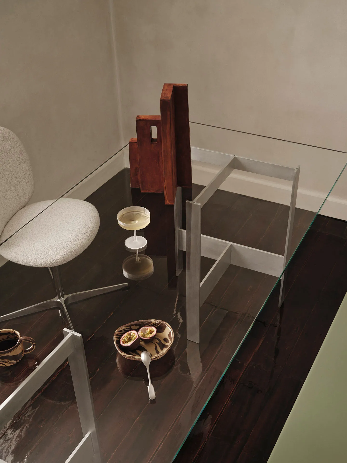 Mesa de comedor Lager 90x200 cm, Glass-aluminium Ferm Living