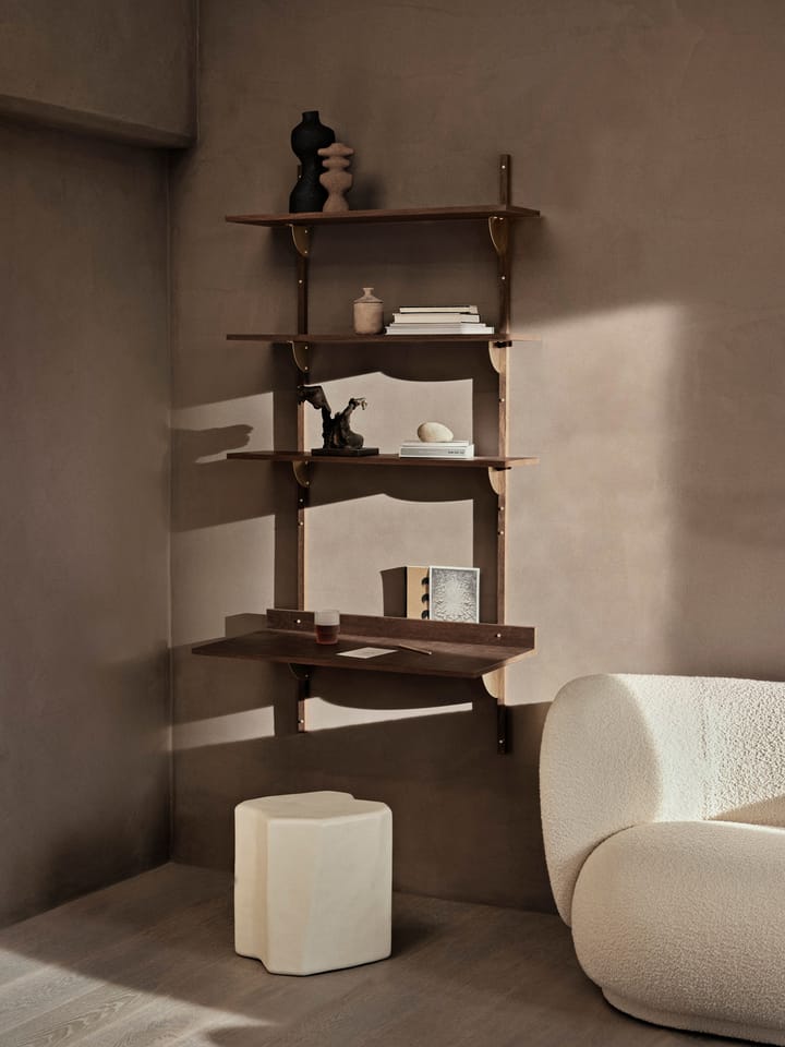 Mesa escritorio Sector - Smoked Oak, brass - ferm LIVING