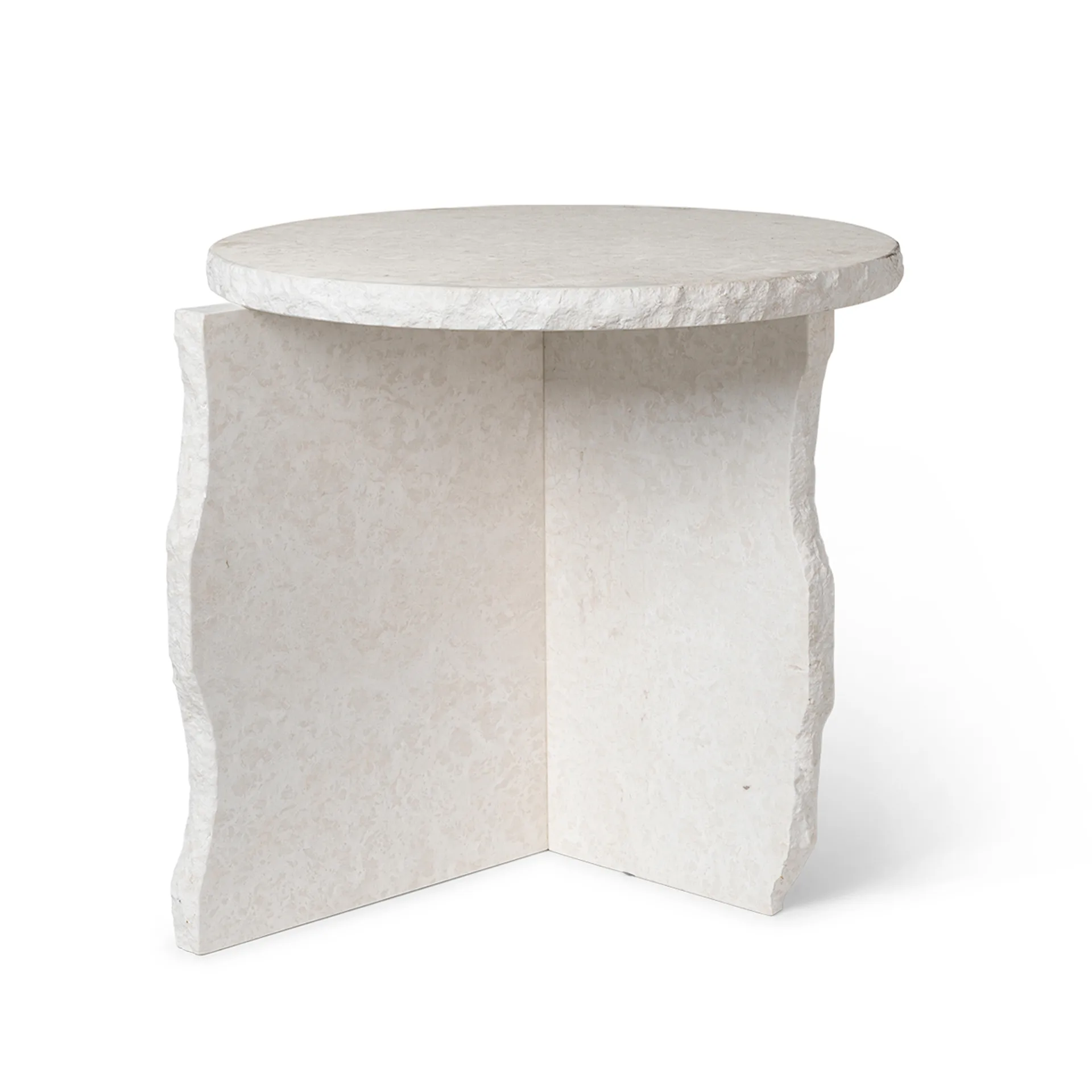 Mesa Mineral Sculptural Ø52 cm, Bianco Curia Ferm Living